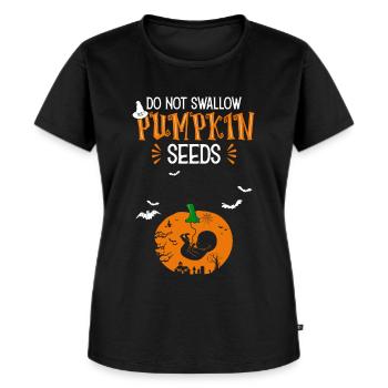 Baby Halloween säger kostym graviditet - Ekologisk premium-T-shirt dam - svart - Fram - Selfina (174cm)