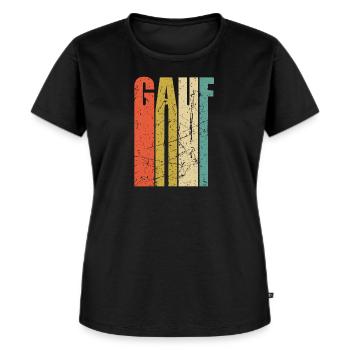 Gauf Erzgebirge Erzgebirgisch sächsisch DDR Retro - Frauen Premium Bio T-Shirt - Schwarz - Vorne - Selfina (174cm)