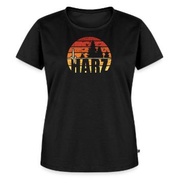 Harz wandern Geschenk für Harzer & Wanderer - Frauen Premium Bio T-Shirt - Schwarz - Vorne - Selfina (174cm)