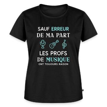 prof de musique - T-shirt Premium bio Femme - noir - Devant - Selfina (174cm)