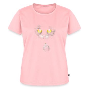 Freche Bombay Katze Mittelfinger Hauskatze - Frauen Premium Bio T-Shirt - Rosa - Vorne - AI Model Female 172 dark (172cm)