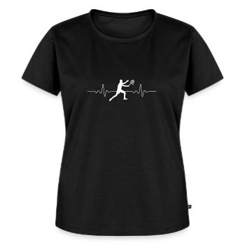 HEART BEAT TENNIS FUNNY TENNIS PLAYER GIFT - Women's Premium Organic T-shirt - black - Front - Selfina (174cm)