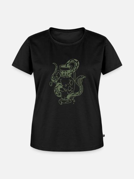 Schlange und Vase - Frauen Premium Bio T-Shirt - Schwarz