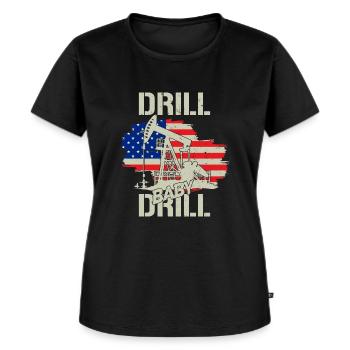 Drill Baby Drill USA - Frauen Premium Bio T-Shirt - Schwarz - Vorne - Selfina (174cm)