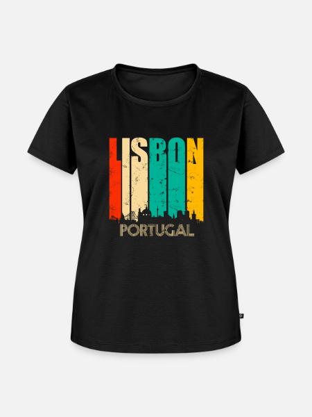 Lissabon Portugal - Frauen Premium Bio T-Shirt - Schwarz
