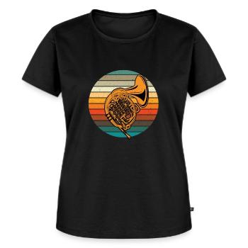 Horn - Frauen Premium Bio T-Shirt - Schwarz - Vorne - Selfina (174cm)
