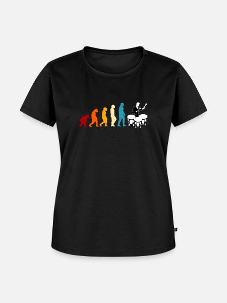Paukist Evolution Pauke - Frauen Premium Bio T-Shirt - Schwarz