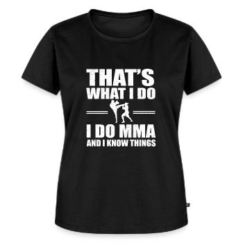 MMA - Frauen Premium Bio T-Shirt - Schwarz - Vorne - Selfina (174cm)