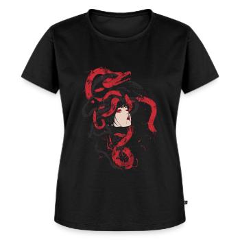 Gothique Tête De Serpent Fille - T-shirt Premium bio Femme - noir - Devant - Selfina (174cm)