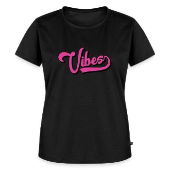 Vibes - Frauen Premium Bio T-Shirt - Schwarz - Vorne - Selfina (174cm)