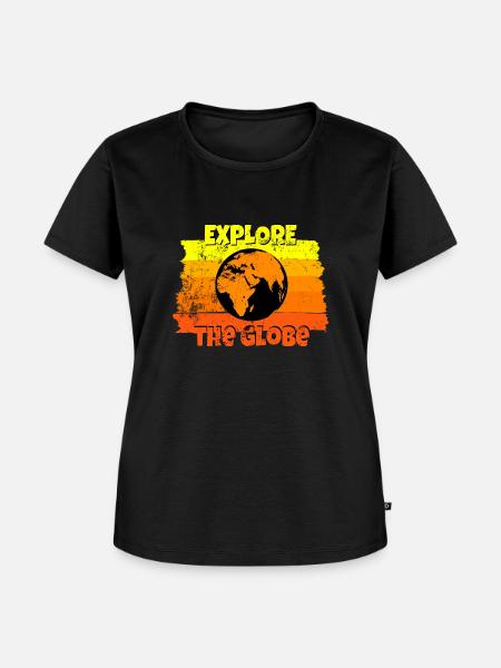 Explore the globe - Frauen Premium Bio T-Shirt - Schwarz