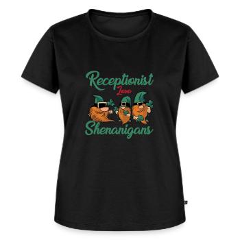 Drôle de réceptionniste Saint-Patrick - T-shirt Premium bio Femme - noir - Devant - Selfina (174cm)