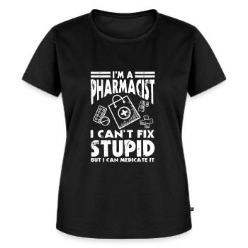 Pharmacist Career Love Funny Apothecary Design - Frauen Premium Bio T-Shirt - Schwarz - Vorne - Selfina (174cm)