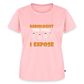 Radiologie que vous posez j’expose - T-shirt Premium bio Femme - rose - Devant - AI Model Female 172 dark (172cm)