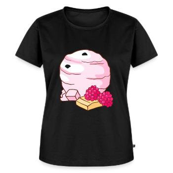 Himbeer Eis Speiseeis Eiskrem Eiscreme Kugeleis - Frauen Premium Bio T-Shirt - Schwarz - Vorne - Selfina (174cm)