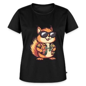 Eichhörnchen Comic Lustig Sommer - Frauen Premium Bio T-Shirt - Schwarz - Vorne - Selfina (174cm)