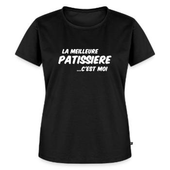 patissière - T-shirt Premium bio Femme - noir - Devant - Selfina (174cm)