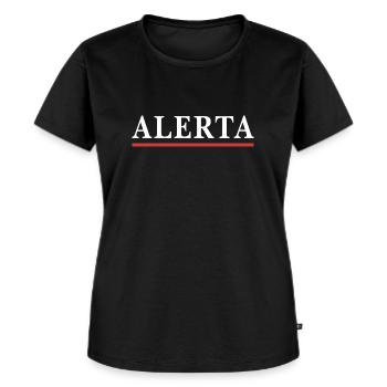 Alerta Antifaschistisches Statement Männer Frauen - Frauen Premium Bio T-Shirt - Schwarz - Vorne - Selfina (174cm)