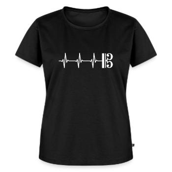 Clé d’alto Battement de cœur Alto Alto - T-shirt Premium bio Femme - noir - Devant - Selfina (174cm)