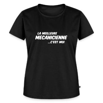 mécanicienne - T-shirt Premium bio Femme - noir - Devant - Selfina (174cm)