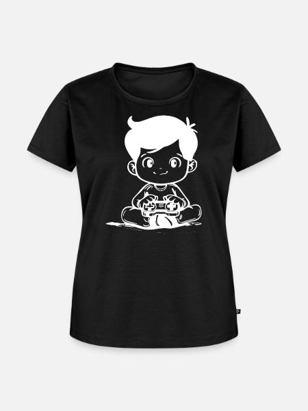 Videospiele Kinder Zeichnung - Frauen Premium Bio T-Shirt - Schwarz