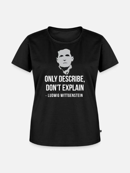 Wittgenstein-Zitatporträt - Frauen Premium Bio T-Shirt - Schwarz