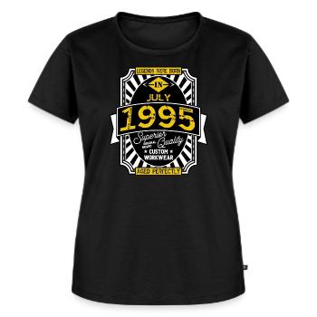 1995 JULI - Frauen Premium Bio T-Shirt - Schwarz - Vorne - Selfina (174cm)