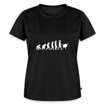 Meeresschildkröte Evolution der Menschen Tiere - Frauen Premium Bio T-Shirt - Schwarz - Vorne - Selfina (174cm)