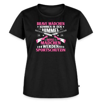 Sportschütze Sportschießen Schießsport Schütze - Frauen Premium Bio T-Shirt - Schwarz - Vorne - Selfina (174cm)