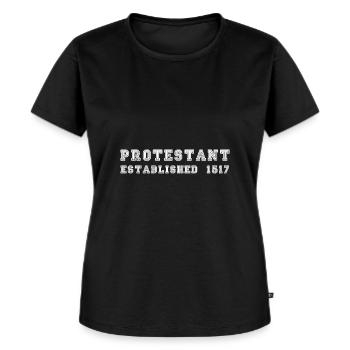 Evangelisch, Protestant, Gott, Jesus, Kirche - Frauen Premium Bio T-Shirt - Schwarz - Vorne - Selfina (174cm)