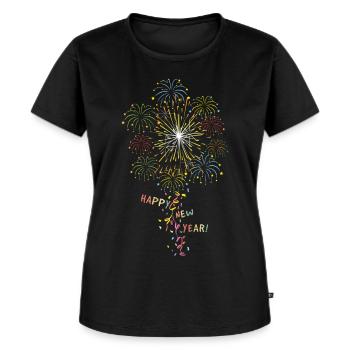 Silvester Feuerwerk - Frauen Premium Bio T-Shirt - Schwarz - Vorne - Selfina (174cm)