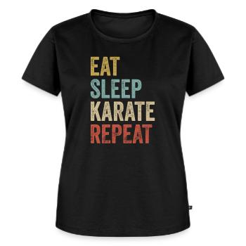 Eat Sleep Karate Repeat Karate - Women's Premium Organic T-shirt - black - Front - Selfina (174cm)