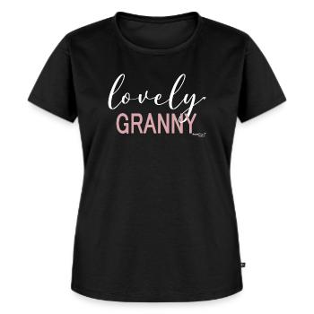 lovely GRANNY - Women's Premium Organic T-shirt - black - Front - Selfina (174cm)