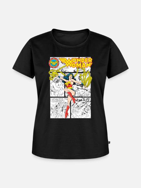 Wonder Woman Comic Cover - Frauen Premium Bio T-Shirt - Schwarz