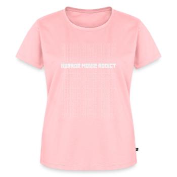Retrofarben Horrorfilm Fan Design - Frauen Premium Bio T-Shirt - Rosa - Vorne - AI Model Female 172 dark (172cm)