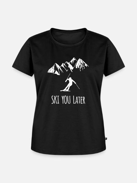 ski you later skifahrer - Frauen Premium Bio T-Shirt - Schwarz