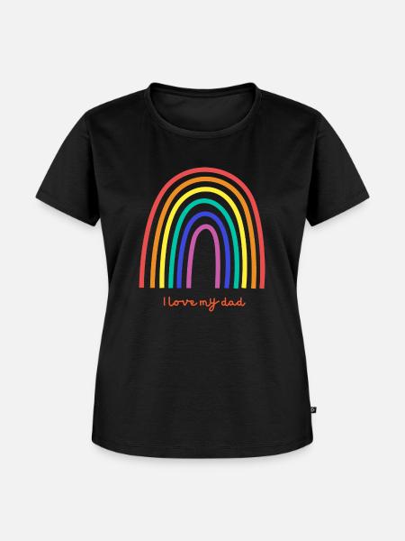I love my dad - Frauen Premium Bio T-Shirt - Schwarz
