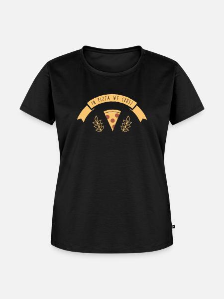 In pizza we crust Spruch - Frauen Premium Bio T-Shirt - Schwarz
