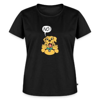 Statement Golden Retriever Nö Lustiger Hunde Nein - Frauen Premium Bio T-Shirt - Schwarz - Vorne - Selfina (174cm)