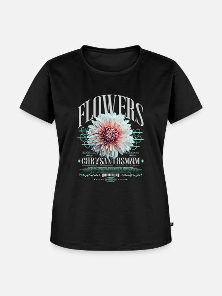 Chrysantheme Chrysanthemen - Frauen Premium Bio T-Shirt - Schwarz