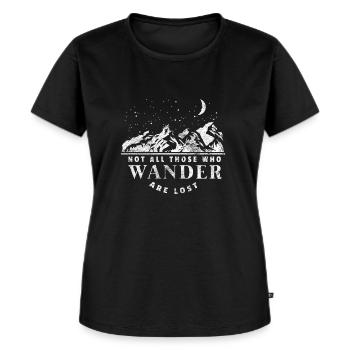 Not all those who wander are lost Geschenk Wandern - Frauen Premium Bio T-Shirt - Schwarz - Vorne - Selfina (174cm)