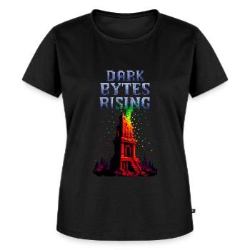 Dark Bytes Rising – Digital Awakening - Frauen Premium Bio T-Shirt - Schwarz - Vorne - Selfina (174cm)