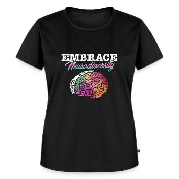 Sensibilisation à l’autisme I TDAH I TSA J’embrasse - T-shirt Premium bio Femme - noir - Devant - Selfina (174cm)