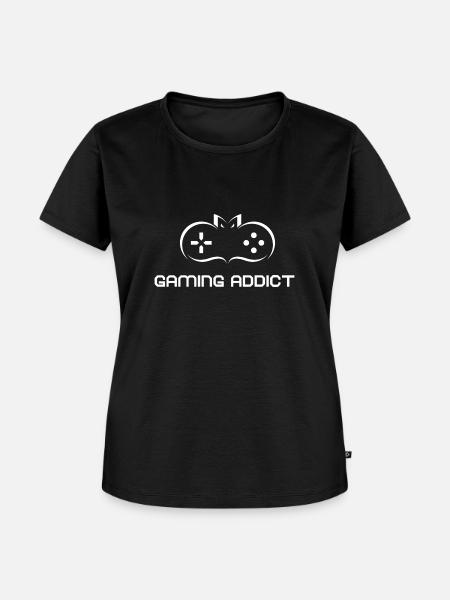 Gaming AddictGeschenkidee Nerd - Frauen Premium Bio T-Shirt - Schwarz