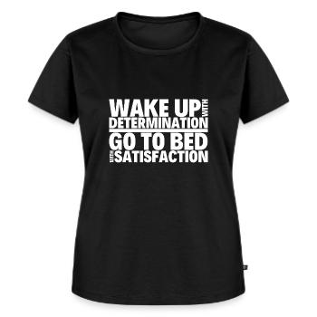 Workout Fitness Gym Motivation Slogan - Women's Premium Organic T-shirt - black - Front - Selfina (174cm)