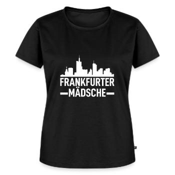 Frankfurt - Frauen Premium Bio T-Shirt - Schwarz - Vorne - Selfina (174cm)