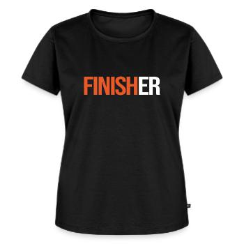 Finisher T-shirt sport sportifs à personnaliser - T-shirt Premium bio Femme - noir - Devant - Selfina (174cm)