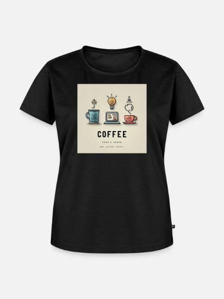Kaffee Code Design - Frauen Premium Bio T-Shirt - Schwarz