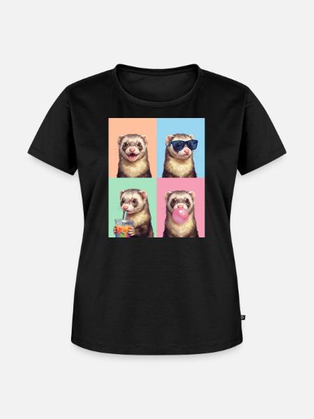 Ferret Frettchen - Frauen Premium Bio T-Shirt - Schwarz