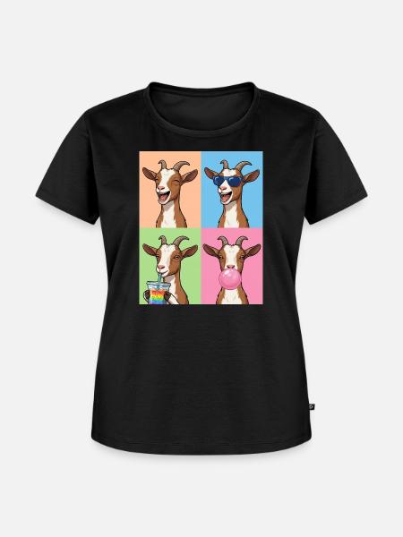 Ziegen Ziege - Frauen Premium Bio T-Shirt - Schwarz
